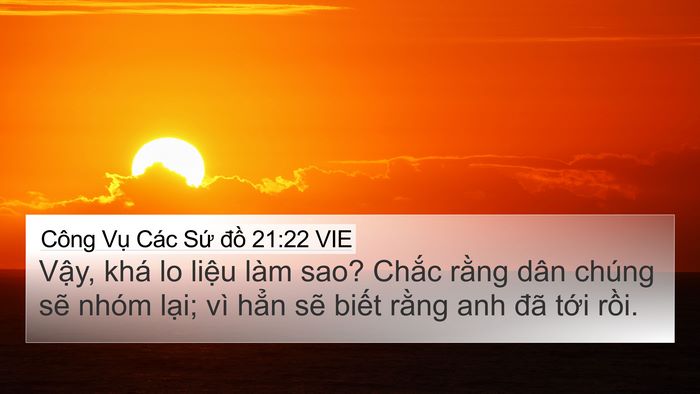 Công Vụ Các Sứ đồ 21:22 VIE Bible Verse Image