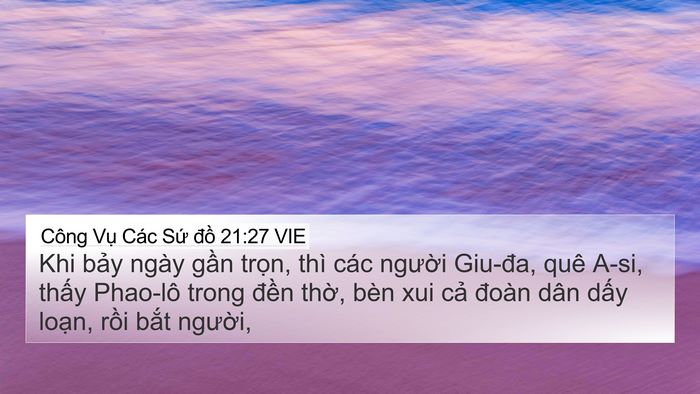 Công Vụ Các Sứ đồ 21:27 VIE Bible Verse Image