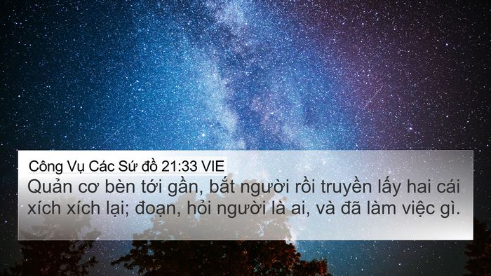 Công Vụ Các Sứ đồ 21:33 VIE Bible Verse Image
