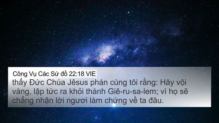 Công Vụ Các Sứ đồ 22:18 VIE Bible Verse Image