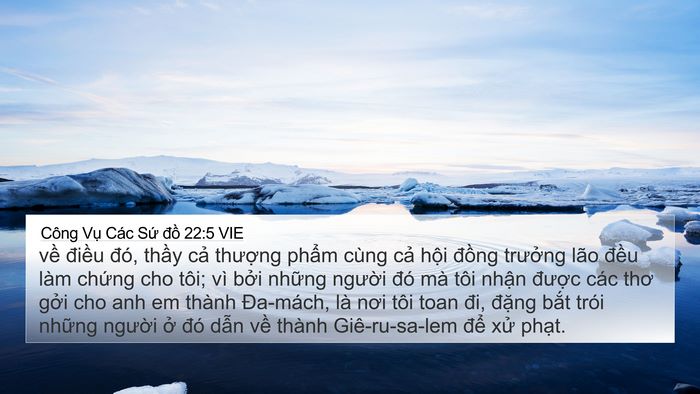 Công Vụ Các Sứ đồ 22:5 VIE Bible Verse Image