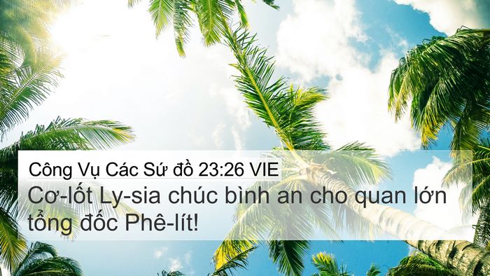Công Vụ Các Sứ đồ 23:26 VIE Bible Verse Image