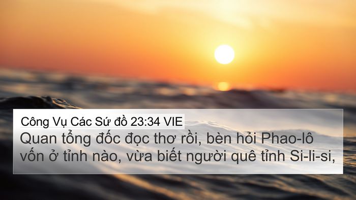 Công Vụ Các Sứ đồ 23:34 VIE Bible Verse Image