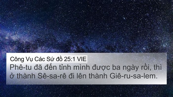 Công Vụ Các Sứ đồ 25:1 VIE Bible Verse Image