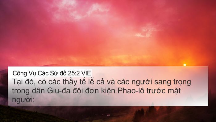 Công Vụ Các Sứ đồ 25:2 VIE Bible Verse Image