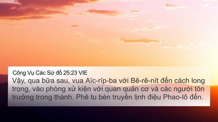 Công Vụ Các Sứ đồ 25:23 VIE Bible Verse Image