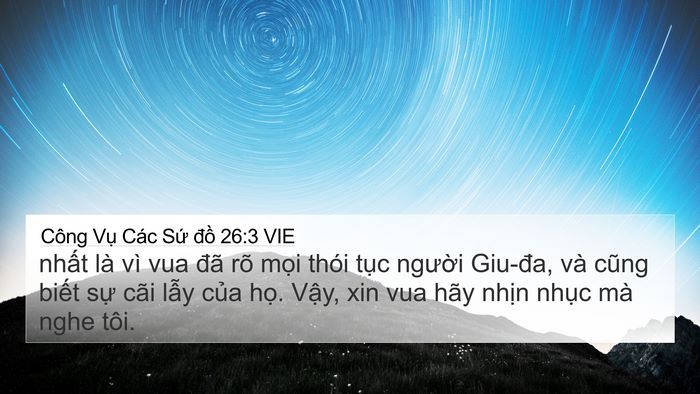 Công Vụ Các Sứ đồ 26:3 VIE Bible Verse Image