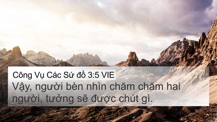 Công Vụ Các Sứ đồ 3:5 VIE 4K Wallpaper - Vậy, người bèn nhìn chăm chăm hai - 4K Wallpaper Bible Verse