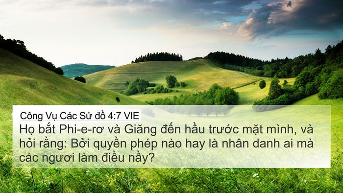 Công Vụ Các Sứ đồ 4:7 VIE Bible Verse Image