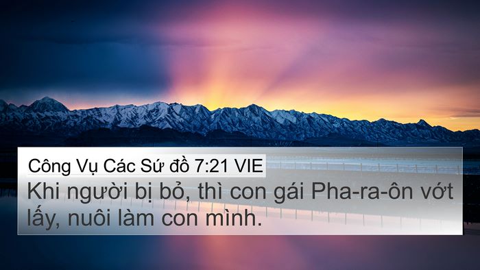 Công Vụ Các Sứ đồ 7:21 VIE 4K Wallpaper - Khi người bị bỏ, thì con gái Pha-ra-ôn - 4K Wallpaper Bible Verse
