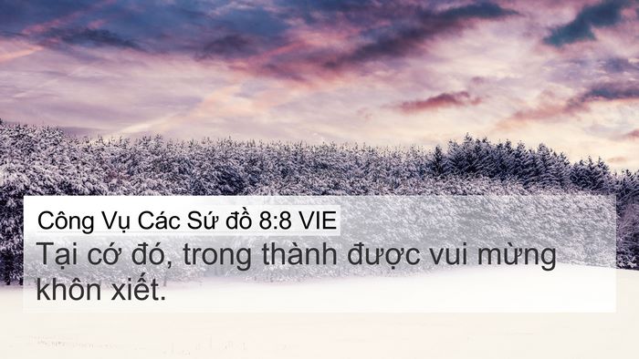 Công Vụ Các Sứ đồ 8:8 VIE 4K Wallpaper - Tại cớ đó, trong thành được vui mừng - 4K Wallpaper Bible Verse