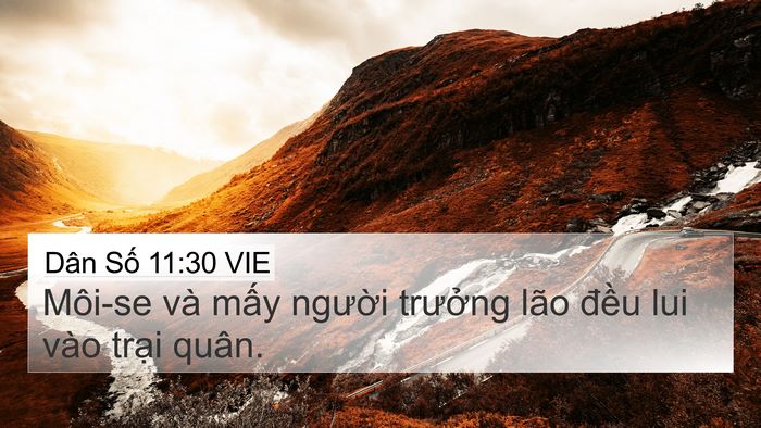 Dân Số 11:30 VIE 4K Wallpaper - Môi-se và mấy người trưởng lão đều - 4K Wallpaper Bible Verse