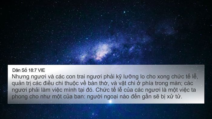 Dân Số 18:7 VIE Bible Verse Image