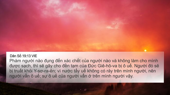 Dân Số 19:13 VIE 4K Wallpaper - Phàm người nào đụng đến xác chết - 4K Wallpaper Bible Verse
