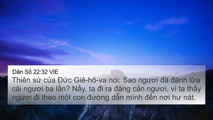 Dân Số 22:32 VIE Bible Verse Image