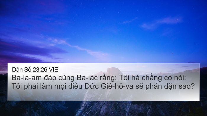 Dân Số 23:26 VIE Bible Verse Image