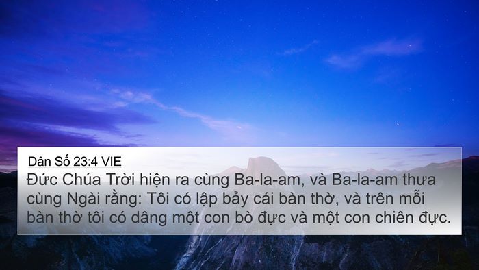 Dân Số 23:4 VIE Bible Verse Image