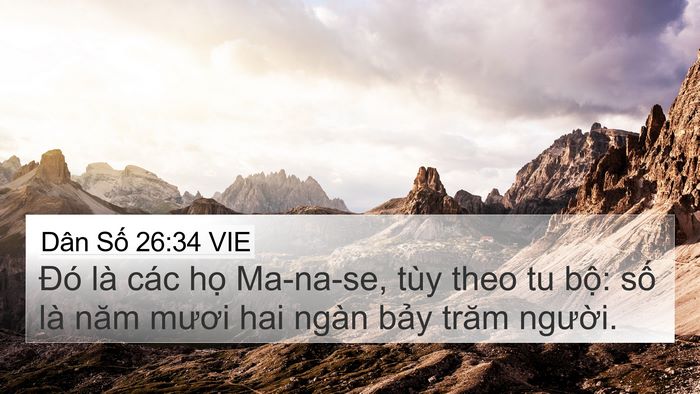 Dân Số 26:34 VIE 4K Wallpaper - Đó là các họ Ma-na-se, tùy theo tu bộ: - 4K Wallpaper Bible Verse