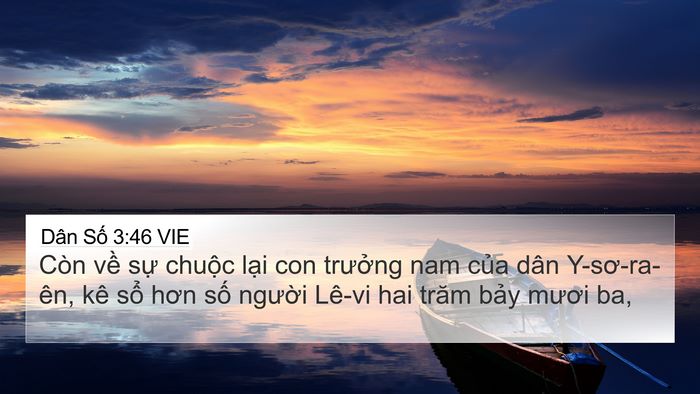 Dân Số 3:46 VIE 4K Wallpaper - Còn về sự chuộc lại con trưởng nam - 4K Wallpaper Bible Verse