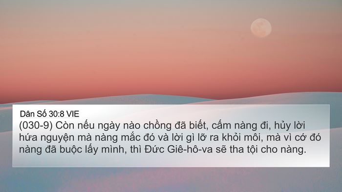 Dân Số 30:8 VIE 4K Wallpaper - (030-9) Còn nếu ngày nào chồng đã - 4K Wallpaper Bible Verse