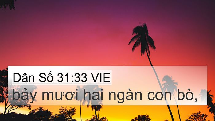 Dân Số 31:33 VIE 4K Wallpaper - bảy mươi hai ngàn con - 4K Wallpaper Bible Verse