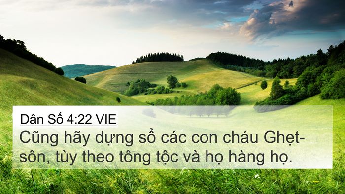 Dân Số 4:22 VIE 4K Wallpaper - Cũng hãy dựng sổ các con cháu - 4K Wallpaper Bible Verse
