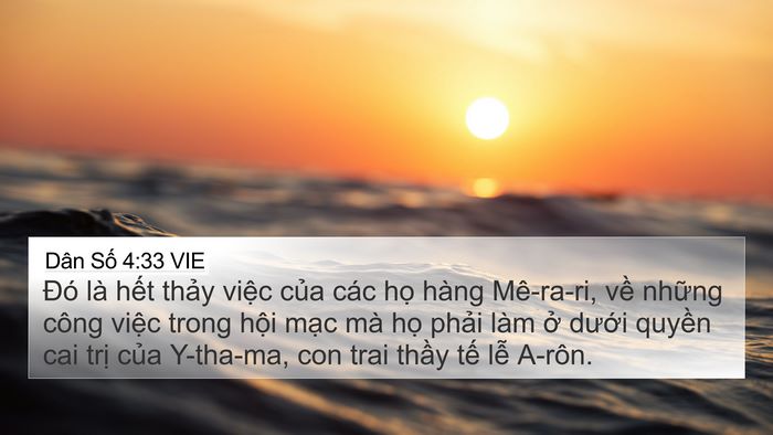 Dân Số 4:33 VIE Bible Verse Image
