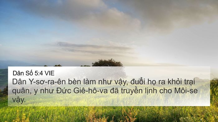 Dân Số 5:4 VIE 4K Wallpaper - Dân Y-sơ-ra-ên bèn làm như vậy, đuổi - 4K Wallpaper Bible Verse