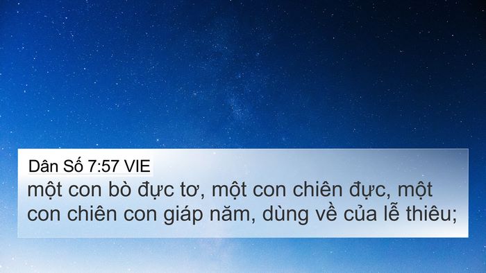 Dân Số 7:57 VIE 4K Wallpaper - một con bò đực tơ, một con chiên - 4K Wallpaper Bible Verse