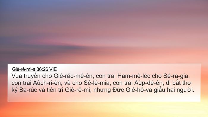 Giê-rê-mi-a 36:26 VIE Bible Verse Image