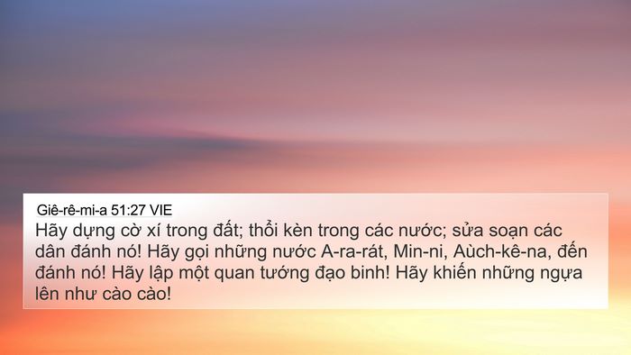 Giê-rê-mi-a 51:27 VIE Bible Verse Image