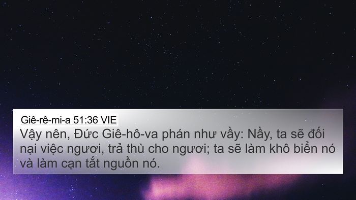 Giê-rê-mi-a 51:36 VIE Bible Verse Image