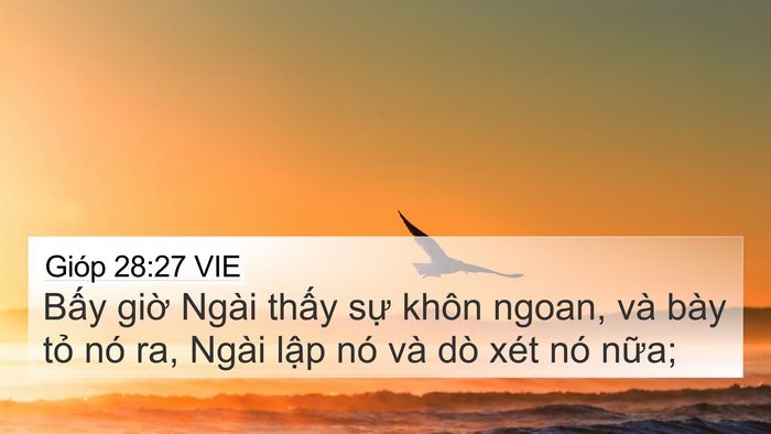 Gióp 28:27 VIE 4K Wallpaper - Bấy giờ Ngài thấy sự khôn ngoan, và - 4K Wallpaper Bible Verse