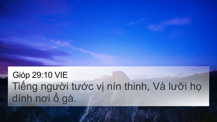 Gióp 29:10 VIE Bible Verse Image