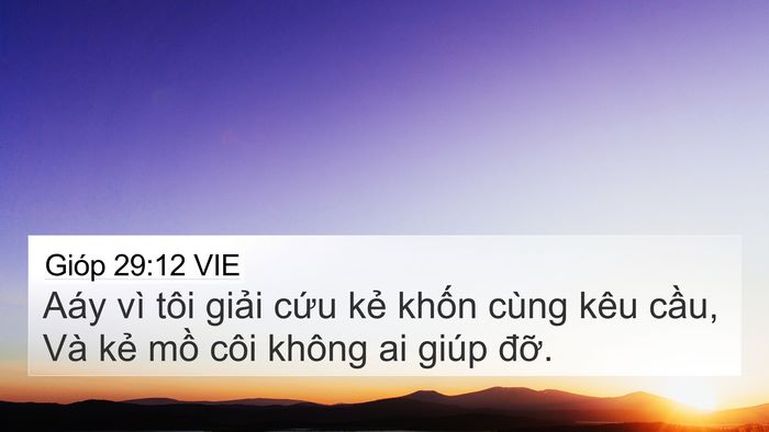 Gióp 29:12 VIE Bible Verse Image