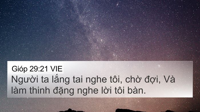 Gióp 29:21 VIE Bible Verse Image