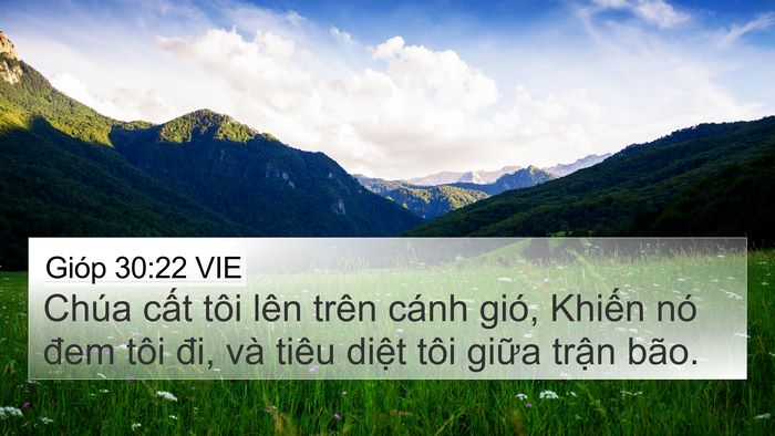 Gióp 30:22 VIE 4K Wallpaper - Chúa cất tôi lên trên cánh gió, Khiến - 4K Wallpaper Bible Verse