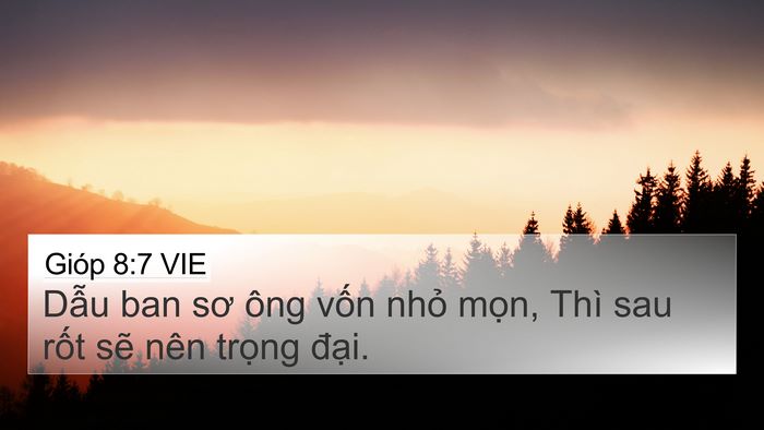 Gióp 8:7 VIE Bible Verse Image