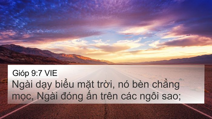 Gióp 9:7 VIE 4K Wallpaper - Ngài dạy biểu mặt trời, nó bèn chẳng - 4K Wallpaper Bible Verse