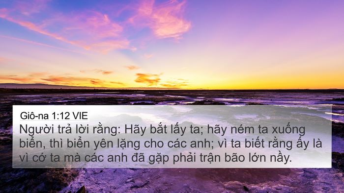 Giô-na 1:12 VIE 4K Wallpaper - Người trả lời rằng: Hãy bắt lấy ta; - 4K Wallpaper Bible Verse