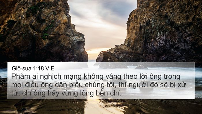 Giô-sua 1:18 VIE 4K Wallpaper - Phàm ai nghịch mạng không vâng theo lời - 4K Wallpaper Bible Verse