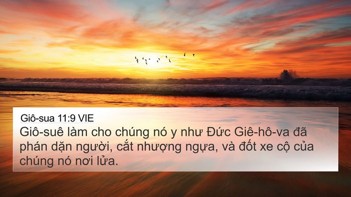 Giô-sua 11:9 VIE 4K Wallpaper - Giô-suê làm cho chúng nó y như Đức - 4K Wallpaper Bible Verse
