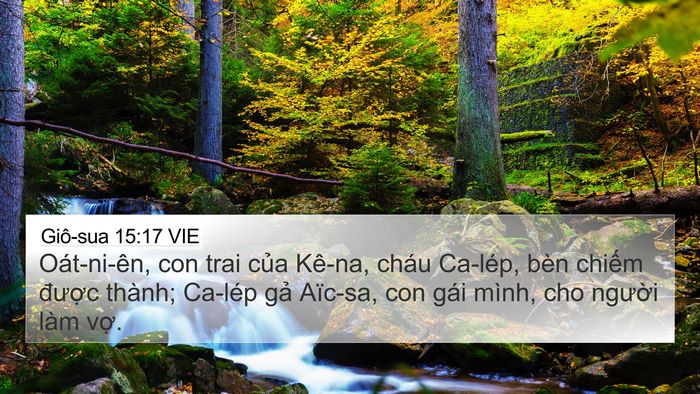 Giô-sua 15:17 VIE 4K Wallpaper - Oát-ni-ên, con trai của Kê-na, cháu - 4K Wallpaper Bible Verse