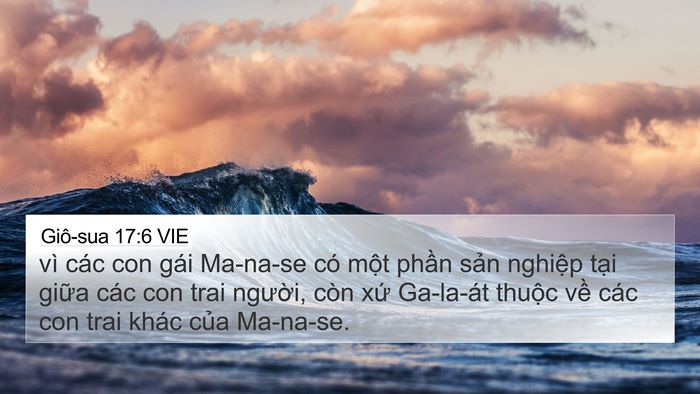 Giô-sua 17:6 VIE 4K Wallpaper - vì các con gái Ma-na-se có một phần sản - 4K Wallpaper Bible Verse