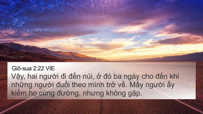 Giô-sua 2:22 VIE Bible Verse Image