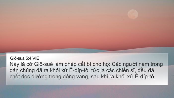 Giô-sua 5:4 VIE 4K Wallpaper - Này là cớ Giô-suê làm phép cắt bì cho - 4K Wallpaper Bible Verse