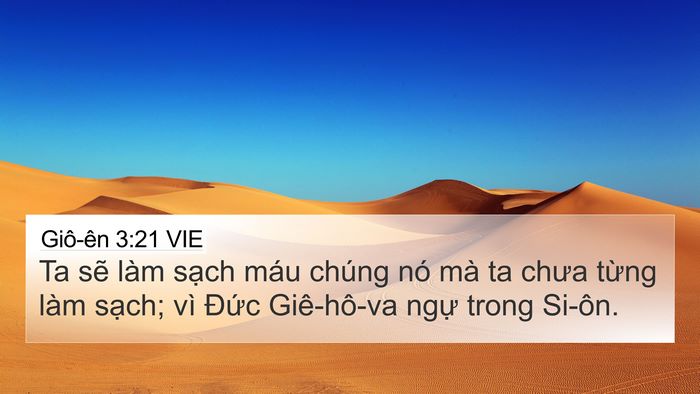 Giô-ên 3:21 VIE 4K Wallpaper - Ta sẽ làm sạch máu chúng nó mà ta chưa - 4K Wallpaper Bible Verse
