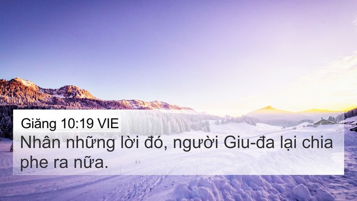 Giăng 10:19 VIE Bible Verse Image