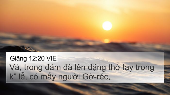 Giăng 12:20 VIE Bible Verse Image