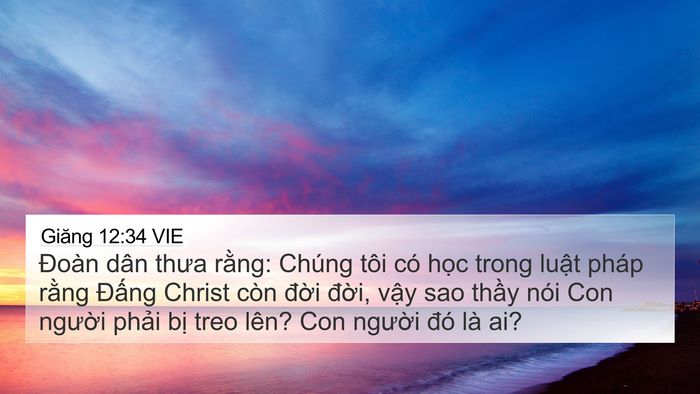 Giăng 12:34 VIE Bible Verse Image